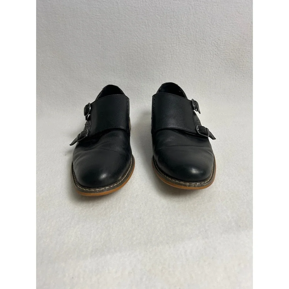 Dark Academia Bar III Mens 8M Black Jesse Double Monk Strap‎ Brogue Dress Shoes